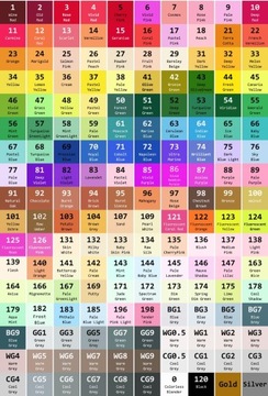 PROMARKERS 170 цветов на выбор, цена за 1 шт, Маркеры ДВУХСТОРОННИЕ