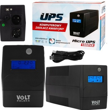ZASILACZ AWARYJNY UPS VOLT LCD 800VA 480W 9AH + PROGRAM ZASILANIE AWARYJNE