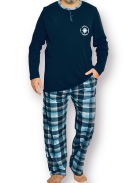 PIŻAMA MĘSKA DŁUGI RĘKAW DUŻE ROZMIARY/BAWEŁNA