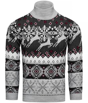 SWETER MĘSKI GOLF NORWESKI Z RENIFERAMI rozmiar 3XL