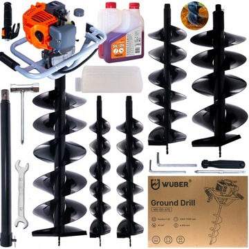 БЕНЗИНОВАЯ БУРА ДЛЯ ПОЧВЫ + 4 БУРА