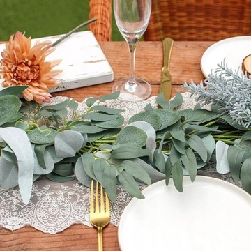 ИСКУССТВЕННАЯ ГИРЛЯНД ИЗ ЭВКАЛИПТА Цветы Рускуса плюща на свадьбу листья балконные 2м