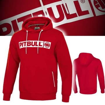PITBULL WEST COAST BLUZA MĘSKA Z KAPTUREM TERRY HILLTOP 355g CZERWONA XL
