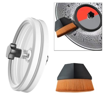Zacisk do czyszczenia płyt winylowych 7 do 12 cali Akcesorium ze szczotką czyszczącą biały