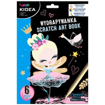 Скретч-розмальовка гравюра A5 феї 6 аркушів KIDEA
