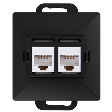 GNIAZDO PODW. INTERNET RJ45 Cat5 CZARNY MAT Perła