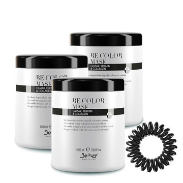 BE COLOR 3xMASKA DO WŁOSÓW Z KAWIOREM 1L, 3x1000ml