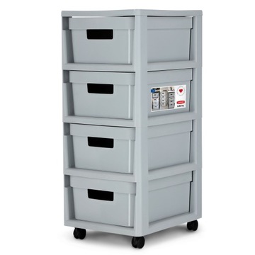 CURVER REGAŁ KOMODA 4x11L SZUFLADY INFINITY SZARY