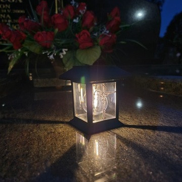 СОЛНЕЧНАЯ СВЕЧА, ФОНАРЬ НА МОГИЛУ, СТАТУЭТКА НА КЛАДБИЩЕ С КРЕСТОМ