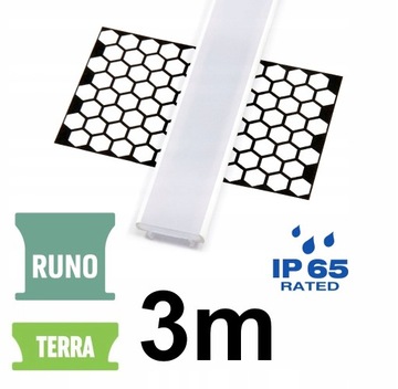 KLOSZ WODOODPORNY DO PROFILU LED LUMINES TERRA RUNO 3M | IP65/IP67 - PC