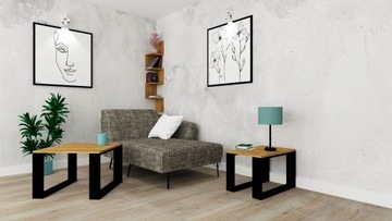 НАБОР ЖУРНАЛЬНЫХ СТОЛИКОВ 2в1 LOFT, ДУБ ГИКОРИЙ НАТУРАЛЬНЫЙ