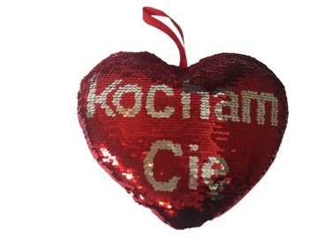 PODUSZKA SERCE KOCHAM CIĘ Z CEKINAMI NA WALNETYNKI