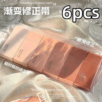 6/12/24 шт., милая оранжевая корректирующая лента с градиентом, белая корректирующая лента