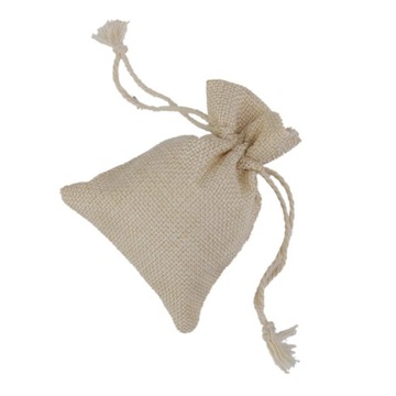 2x10 szt. Lnianych torebek ze sznurkiem Bawełniane etui do przechowywania prezentów wielkości dłoni
