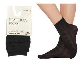 Calzedonia skarpetki czarne romby