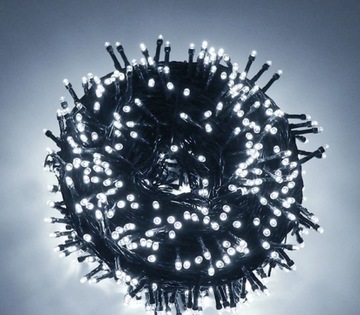 LAMPKI CHOINKOWE ZIMNA BIEL 300 LED BIAŁE