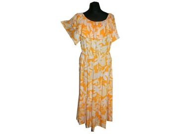 George hiszpanka sukienka orange kwiaty plus size lato kobieca 48