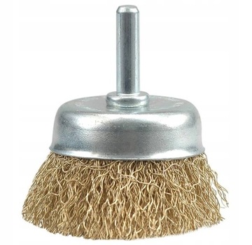 VOREL - SZCZOTKA STALOWA CZOŁOWA Z TRZPIENIEM - DRUT KARBOWANY 75 MM 06988