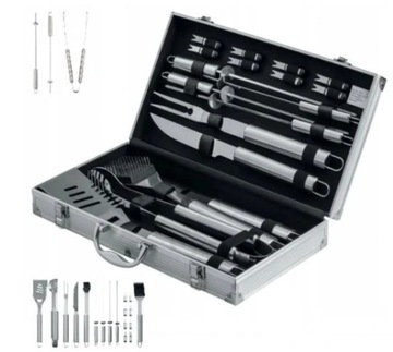 Набор аксессуаров для гриля и столовые приборы в чемодане