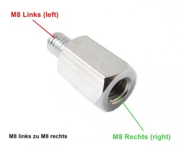 REDUKCJA ADAPTER LUSTERKA LEWY M8 NA PRAWY M8