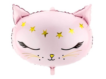 BALON foliowy RÓŻOWY KOTEK kot na URODZINY 48cm XL