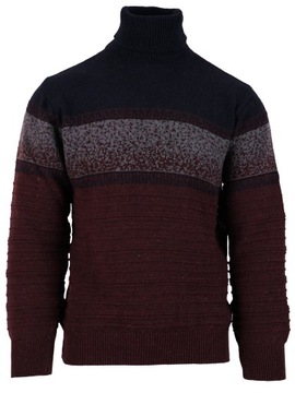SWETER MĘSKI WEŁNIANY GOLF BORDOWY TURECKI DUŻE M