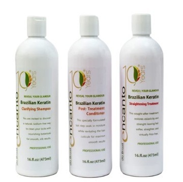 Encanto do Brasil Zestaw do Keratynowego Prostowania Włosów, 3x 236ml