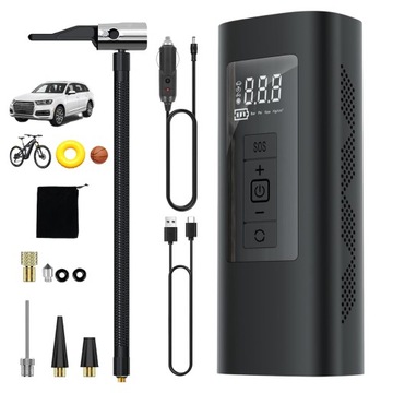 BEZPRZEWODOWA POMPKA ELEKTRYCZNA SAMOCHODOWA ROWEROWA KOMPRESOR 12V