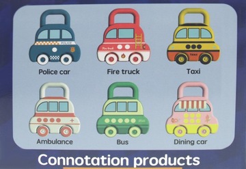 KŁÓDKI W KSZTAŁCIE SAMOCHODÓW ZABAWKA MONTESSORI