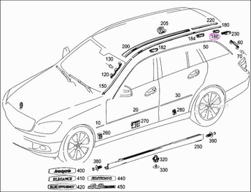 Spinka listwy dachowej MERCEDES X204 ORYGINAŁ