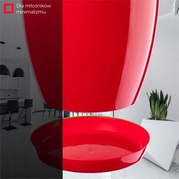 DONICZKA Z PODSTAWKĄ PLASTIKOWA OSŁONKA DONICA 12cm CZERWONA KWIATY KADAX