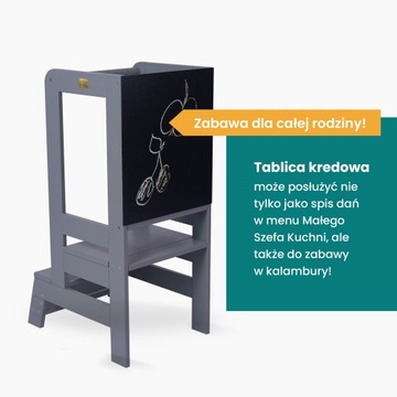 Кухонный помощник с доской из массива дерева, белый MeowBaby