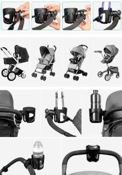 Держатель для бутылочки, чашка для коляски, корзина 2в1, черный, сплошной, прочный, вода