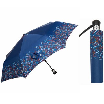 Automatyczna parasolka damska marki Parasol, skórzana rączka produkt polski