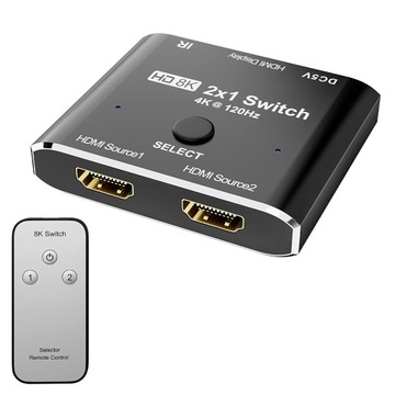 Switch HDMI 2.1 Przełącznik 1x2 8K 60Hz 4K 120Hz