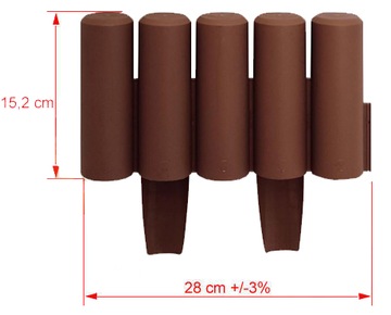 КОРИЧНЕВЫЙ ПАЛИСАД 2,8 м КРОМКА САДОВОГО ЗАБОРА