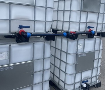 Łącznik dwóch zbiorników IBC S60x6 trójnik, rura HDPE Ø32 mm, zawór 1