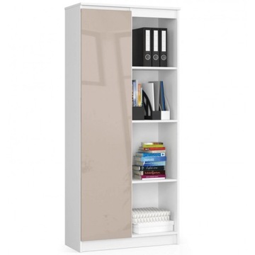 Regał 1D 80cm Biały/Cappuccino Połysk KLIO AC