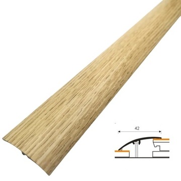 Listwa progowa szerokość 42 mm PVC dąb 8P dł. 2m