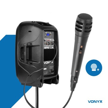 Активная колонка 12 дюймов BT USB + пульт дистанционного управления микрофоном со штативом