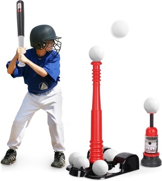 Automatyczny Zestaw do gry w Baseball 6x piłki, wyrzutnia, 2x kije, worek