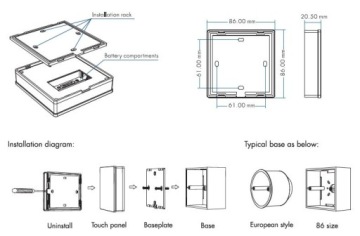 T22(B) RF LED CCT Сенсорная панель 4-зонная летучая мышь