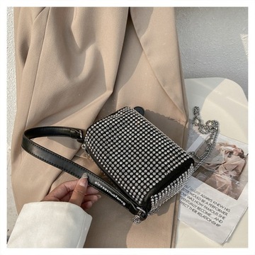 Torebka z Rączką i Odpinanym Paskiem z Cyrkoniami