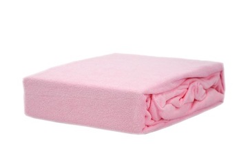 Prześcieradło frotte z gumką 200x200 jasny róż