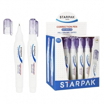 KOREKTOR W PIÓRZE Z METALOWĄ KOŃCÓWKĄ 7ML (24SZT)