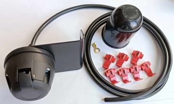 УНИВЕРСАЛЬНЫЙ ЖГУТ БУКСИРОВОЧНОГО КРЮКА, 7-КОНТАКТНАЯ РАЗЪЕМ + КРЫШКА + ОДОБРИТЕЛЬНАЯ ТАБЛИЧКА