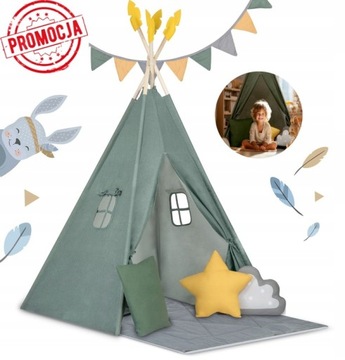 TEEPEE namiot dla dzieci Tipi Poduszki Mata Stabilizator *WYSOKA JAKOŚĆ*