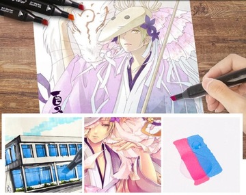 АЛКОГОЛЬНЫЕ МАРКЕРЫ Набор + сумка Фломастеры двусторонние Маркеры 80 шт.