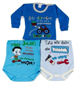 Body długi rękaw 3pack Śmieszne Napisy 56