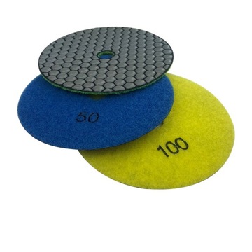 3 шт. ДИСК ДЛЯ СУХОЙ ПОЛИРОВКИ 125 ММ #30 #50 #100